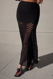 Esme Black Lace Maxi Skirt