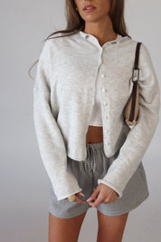 Briar Lightweight Cardigan in Heather Grey