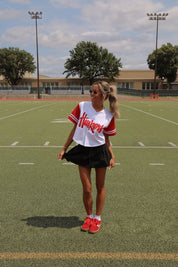 Huskers Cropped Baseball Jersey In White