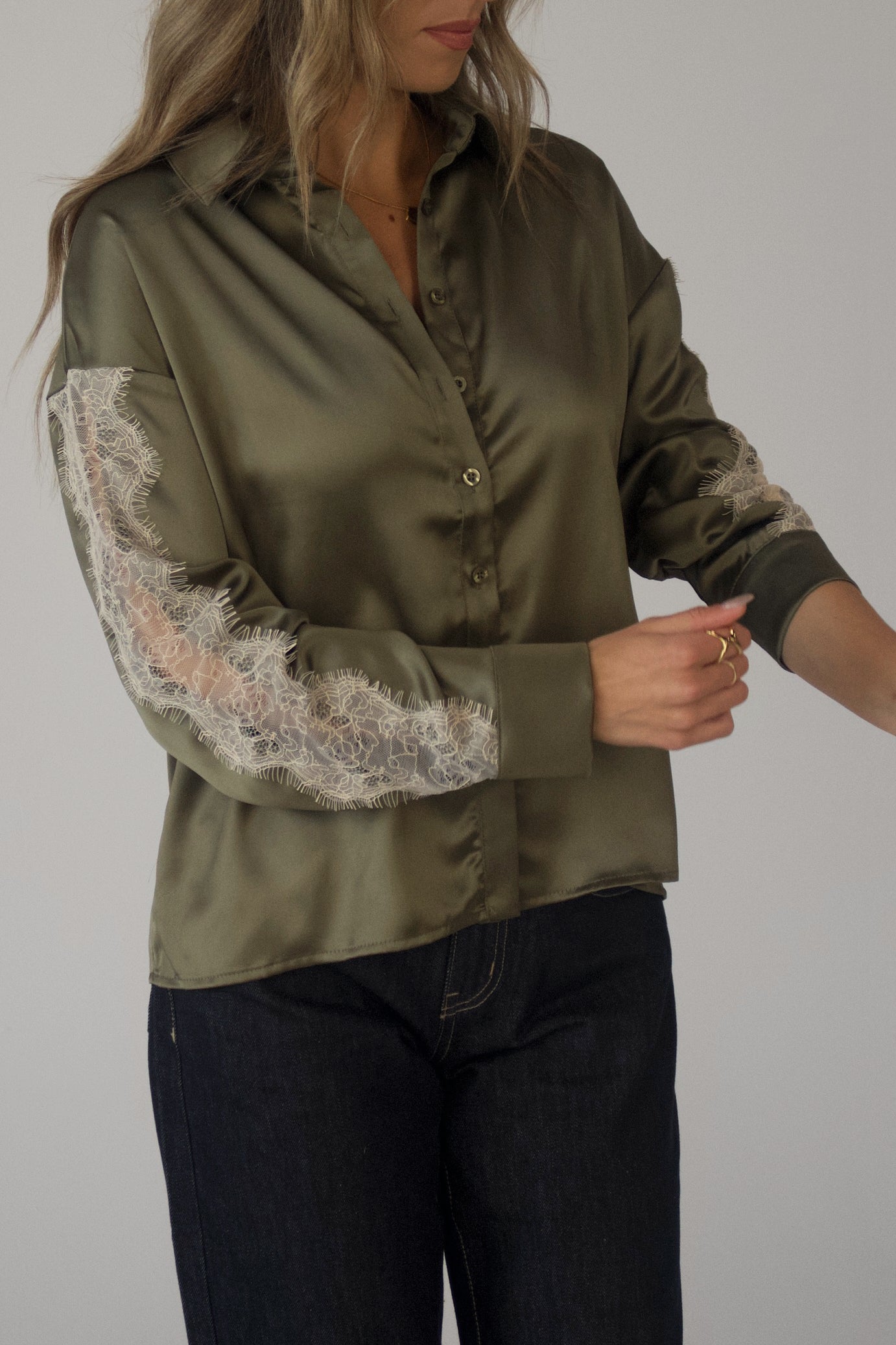 Nevaeh Olive Satin Short Set