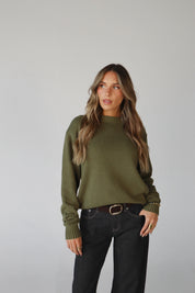 Lenny Relaxed Sweater in Vintage Olive