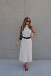 Maeva Turtleneck Sleeveless Maxi Dress