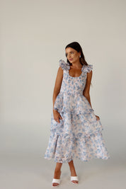 Veda Floral Tiered Midi Dress