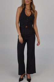 Pinstripe Halter Vest Top