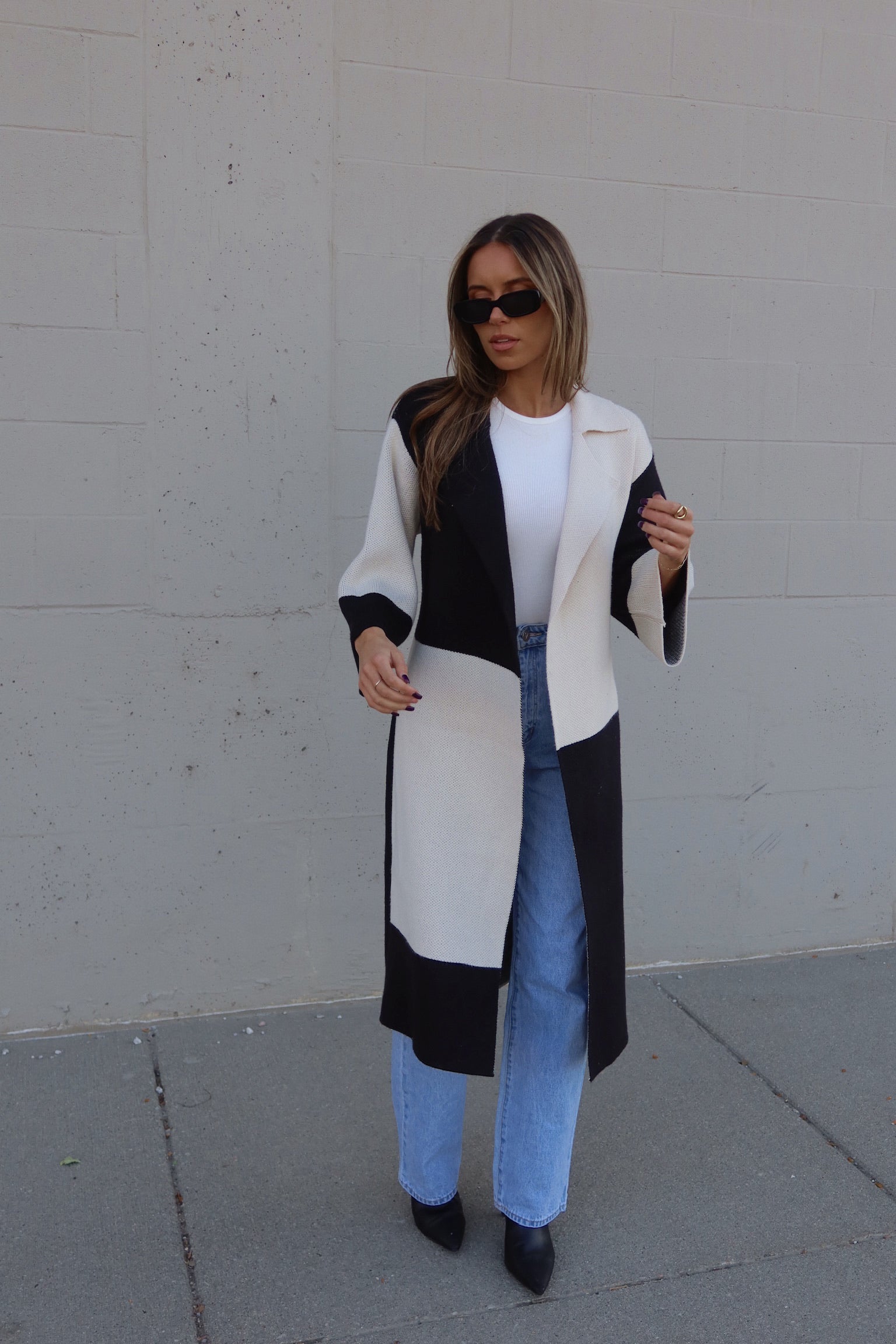RESTOCKED :Knit Colorblock Trench
