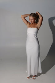 Noele Strapless Satin Maxi Dress