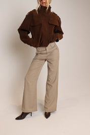 Chocolate Suede Bomber