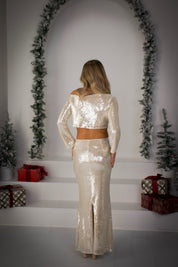 Champagne Hour Sequin Maxi Skirt