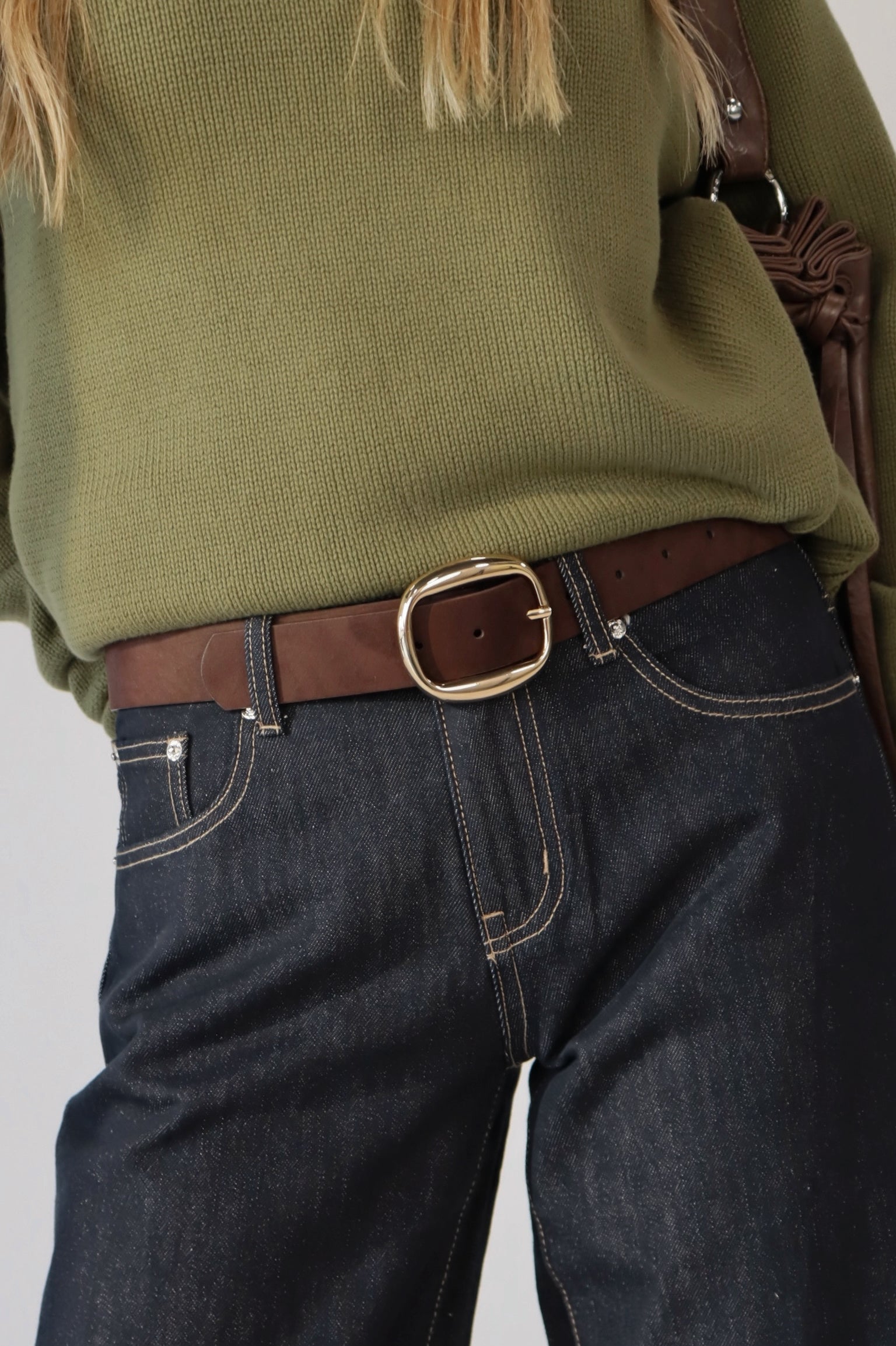 BILLINI : Georgiana Belt In Chocolate Suede