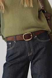 BILLINI : Georgiana Belt In Chocolate Suede