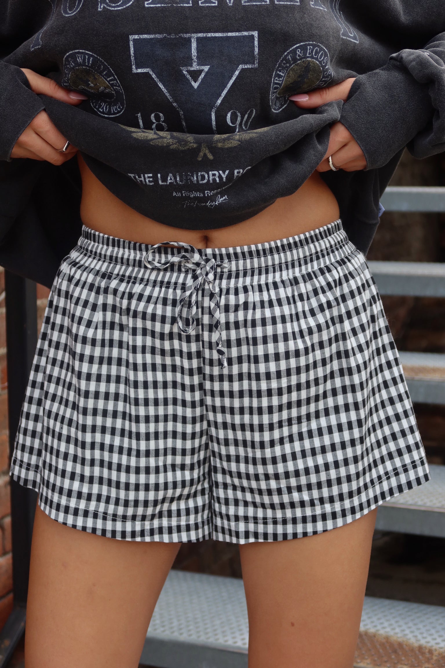 Black Plaid Boxer Shorts