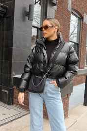 Jade Faux Leather Puffer Jacket