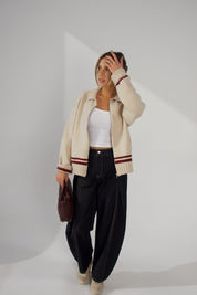 8 Varsity Zip Up Cardigan