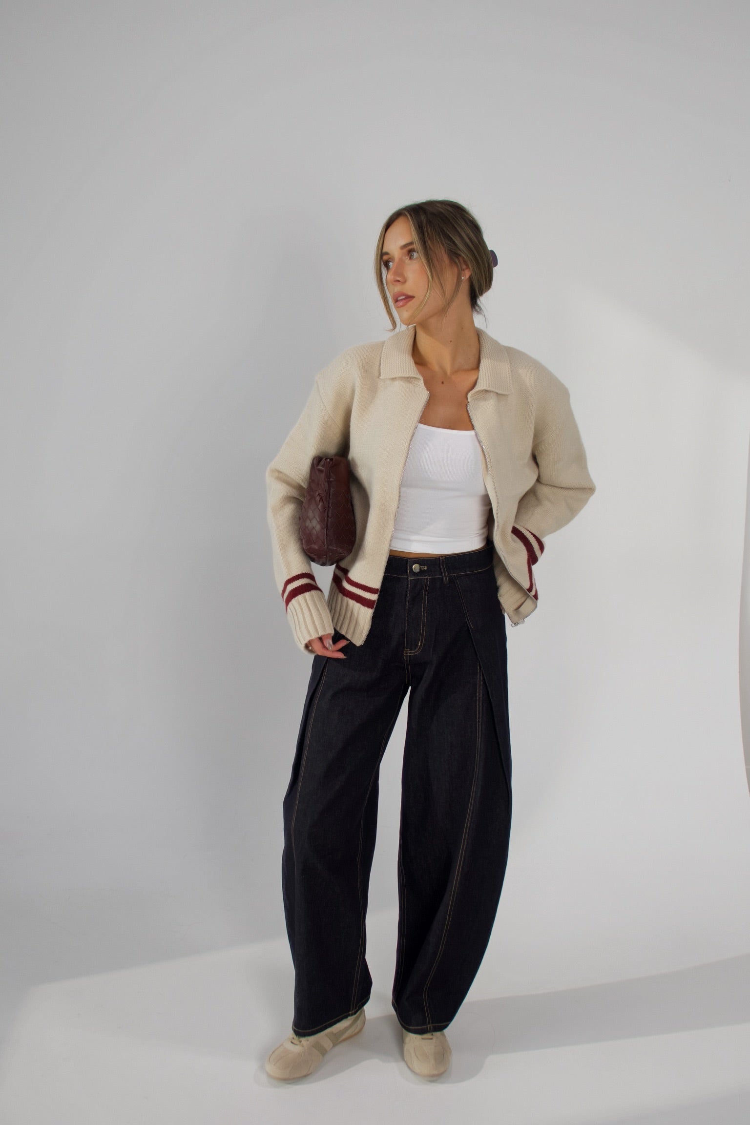 Prestyn Pleated Barrel Jean
