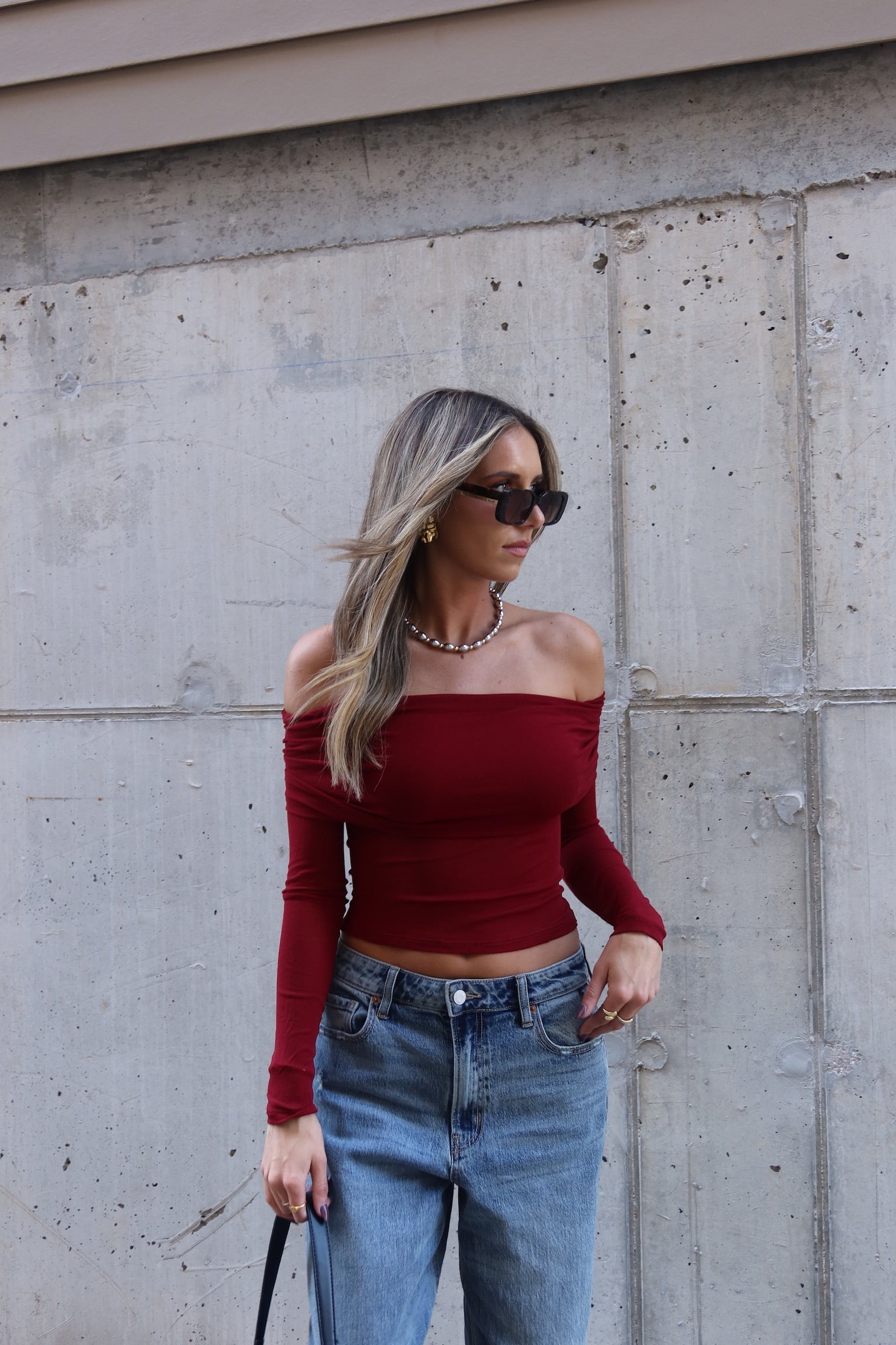 Brynn Mesh Off Shoulder Top