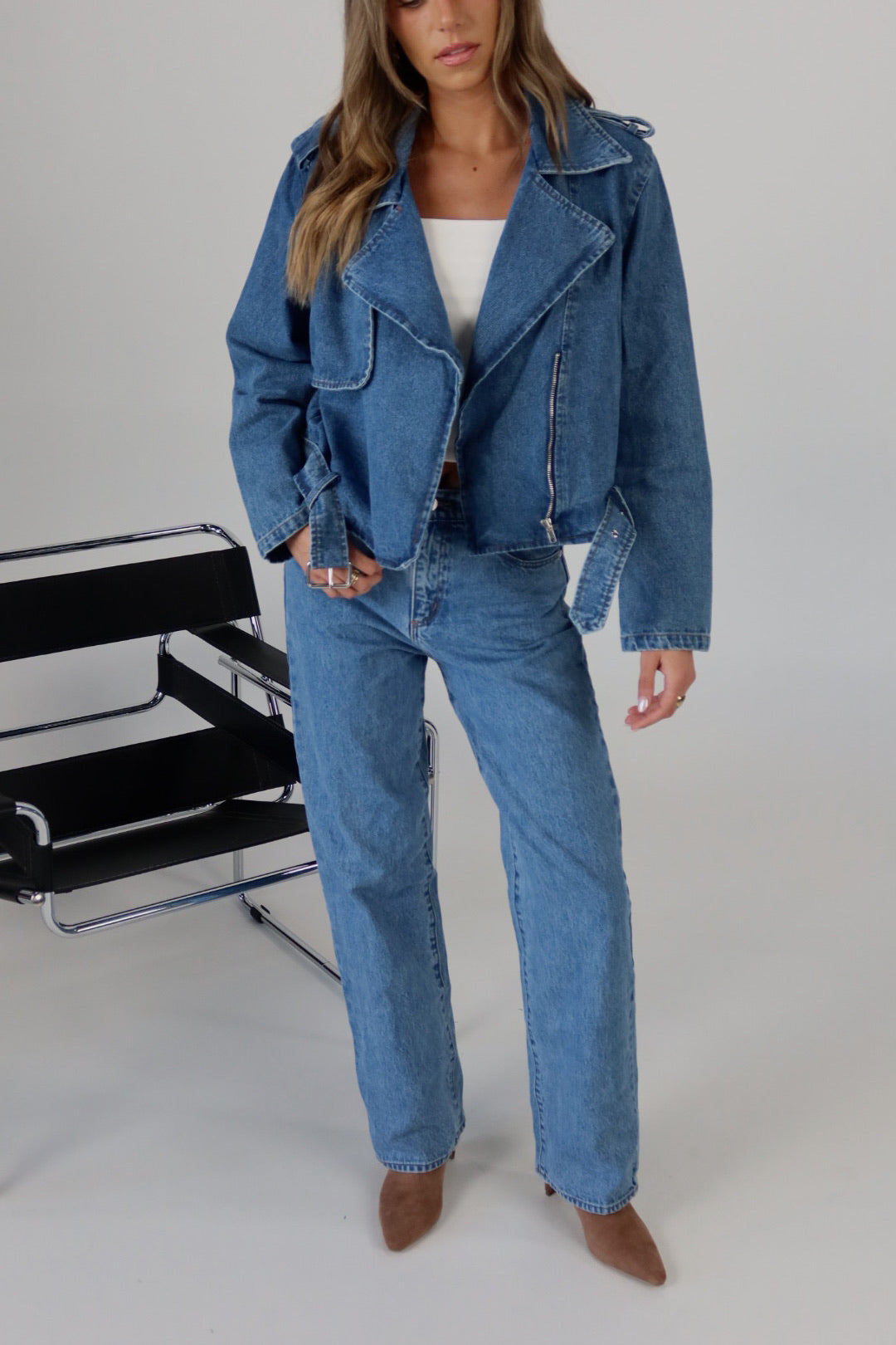 Zayla Zip-Up Denim Jacket