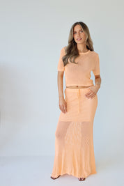 Luxe Crochet Short Sleeve in Melon