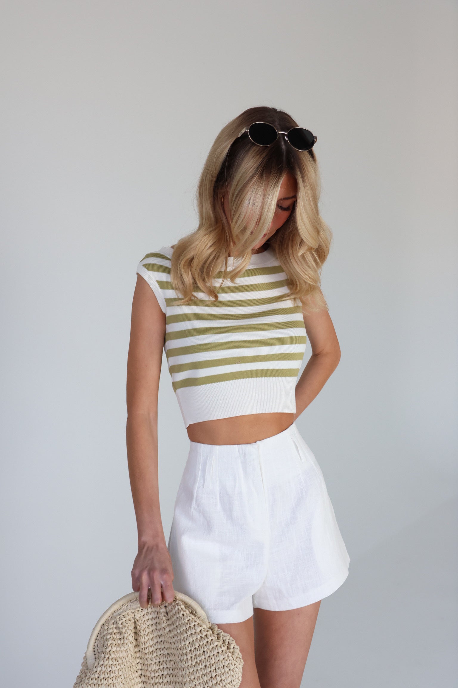 Banx Striped Knit Crop Top