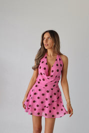 Imali Halter Cowl Mini Dress