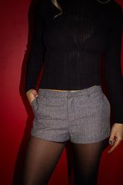 Jillian Herringbone Woven Shorts