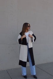 Knit Colorblock Trench