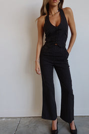 Pinstripe Halter Vest Top