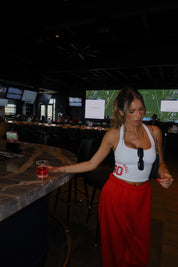 Nebraska Football Halter Top in White