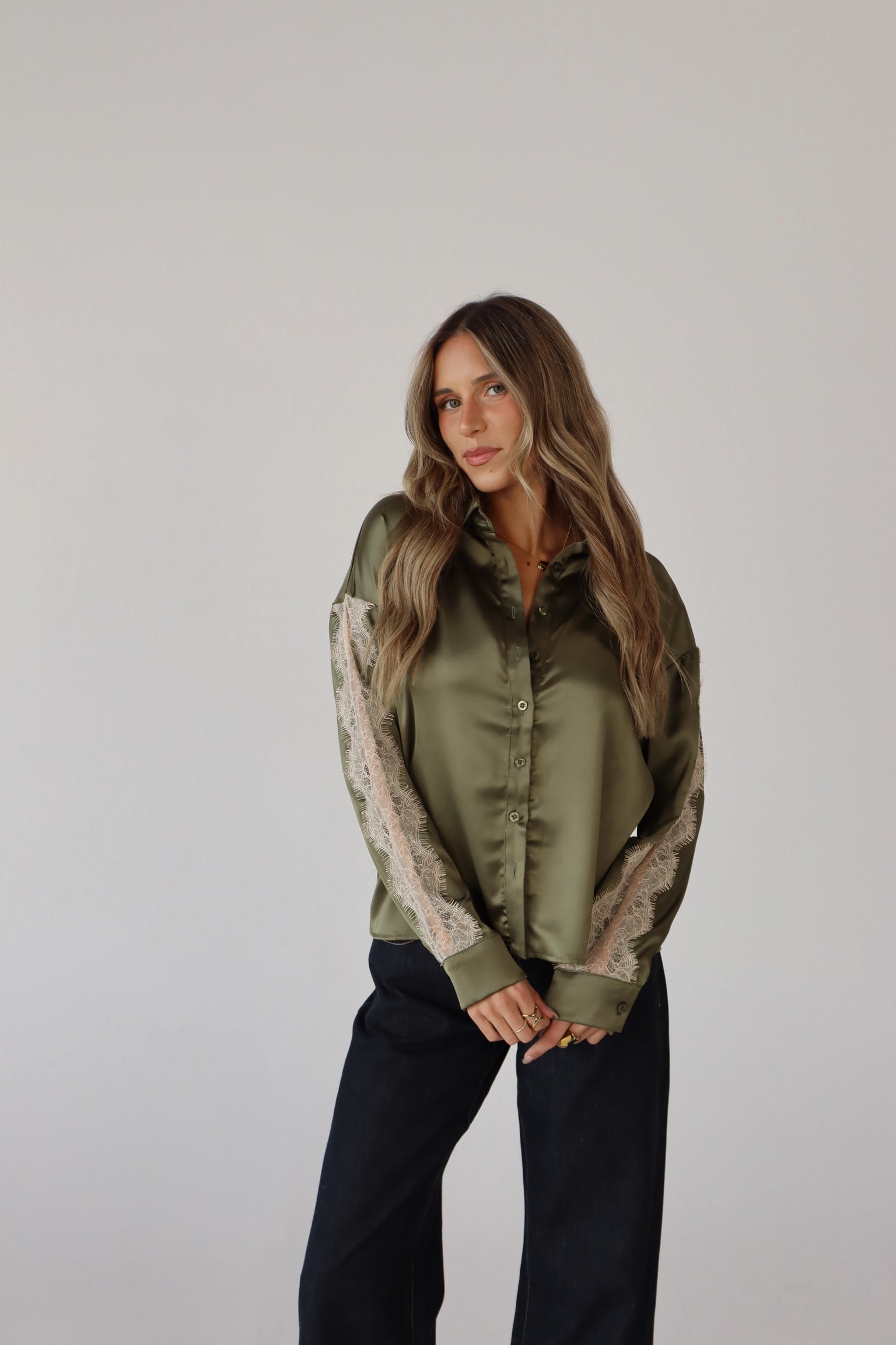 Nevaeh Olive Satin Short Set
