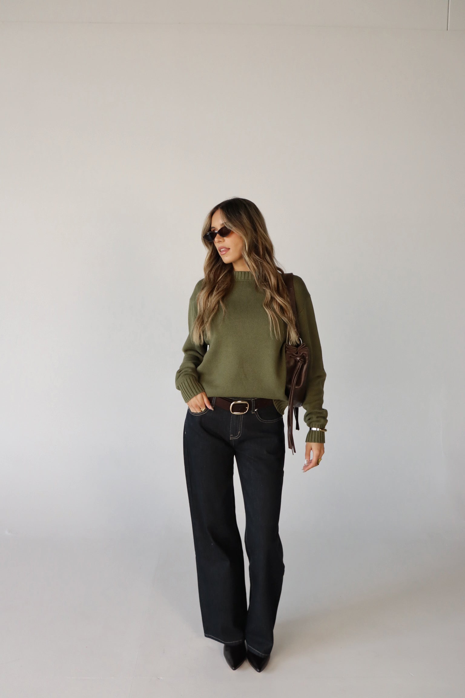 Lenny Relaxed Sweater in Vintage Olive