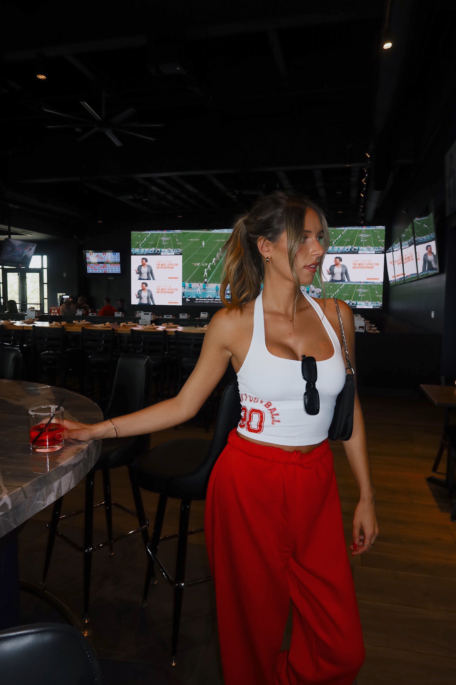 Nebraska Football Halter Top in White