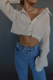 Hanna Crochet Cropped Cardigan