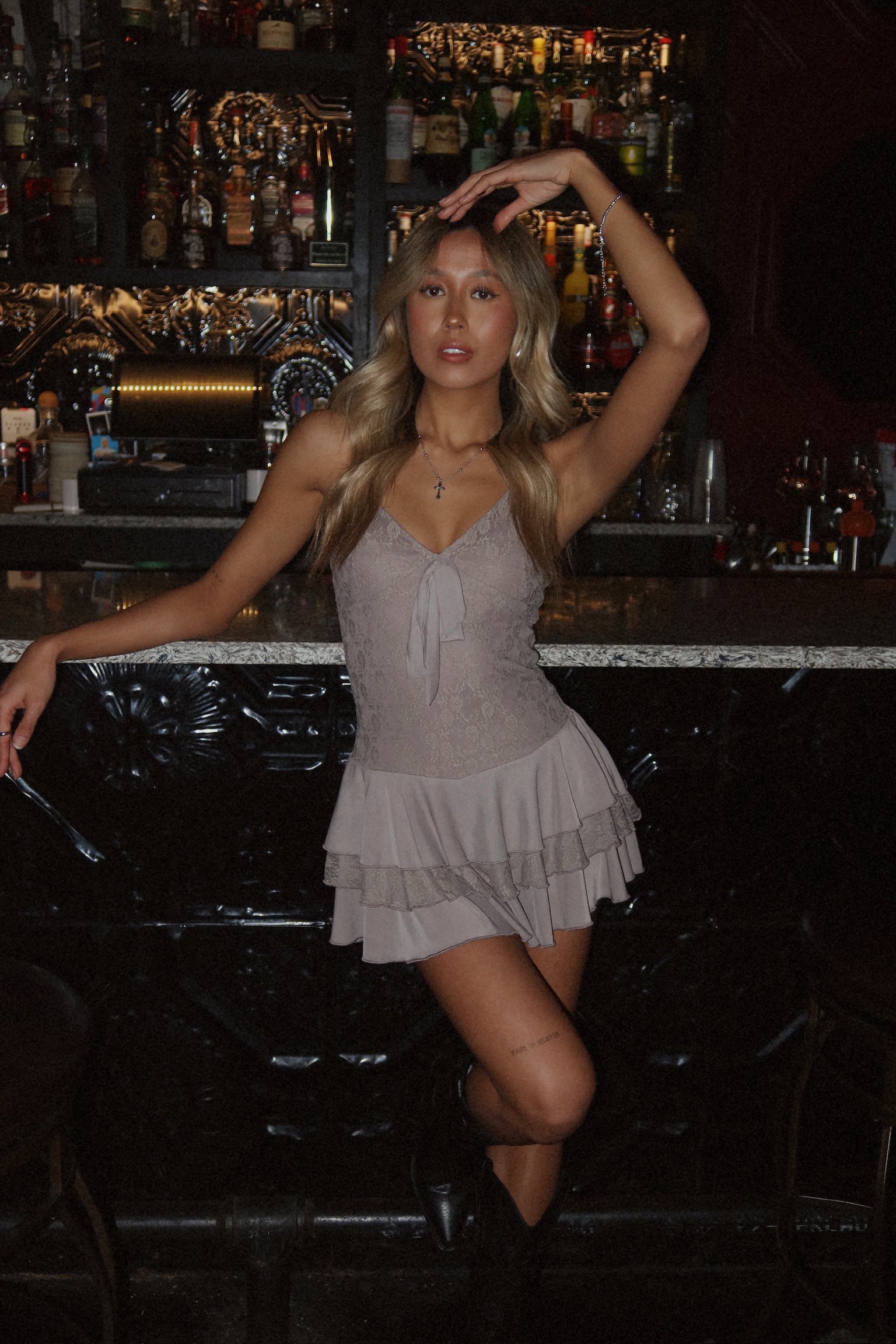 Amberlyn Lace Ruffled Romper