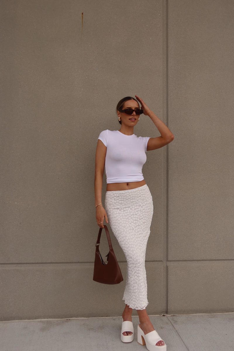 Brooklyn Ribbed Top In White