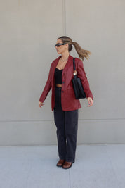 Gianna Boxy Pleather Blazer