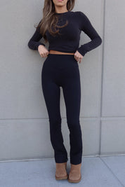 Black Slim Flare Legging