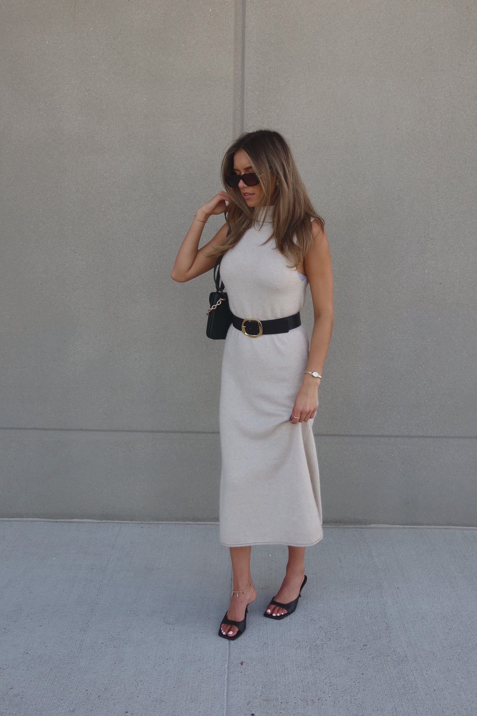 Maeva Turtleneck Sleeveless Maxi Dress