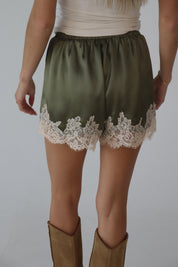 Nevaeh Olive Satin Short Set