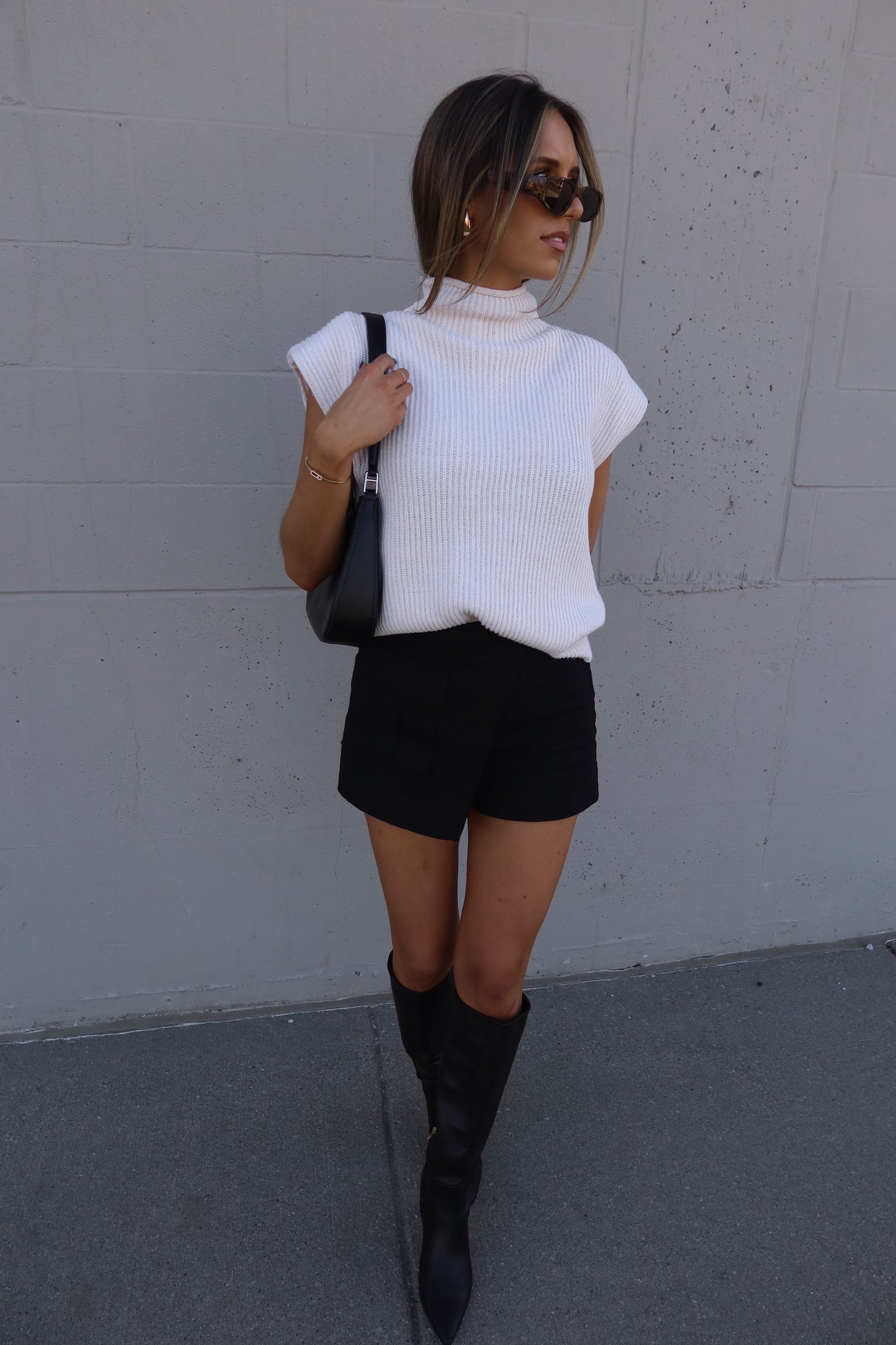 Jessa High Neck Knit Top