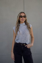 Noa Sleeveless Knit Top In Grey