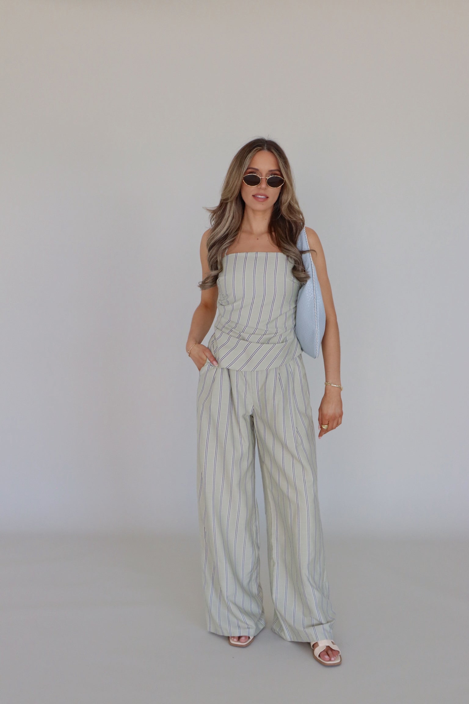 Delilah Pin Stripe Pant Set