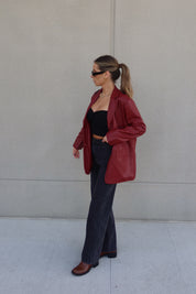 Gianna Boxy Pleather Blazer