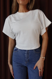 Wide Sleeve Cotton Top in White