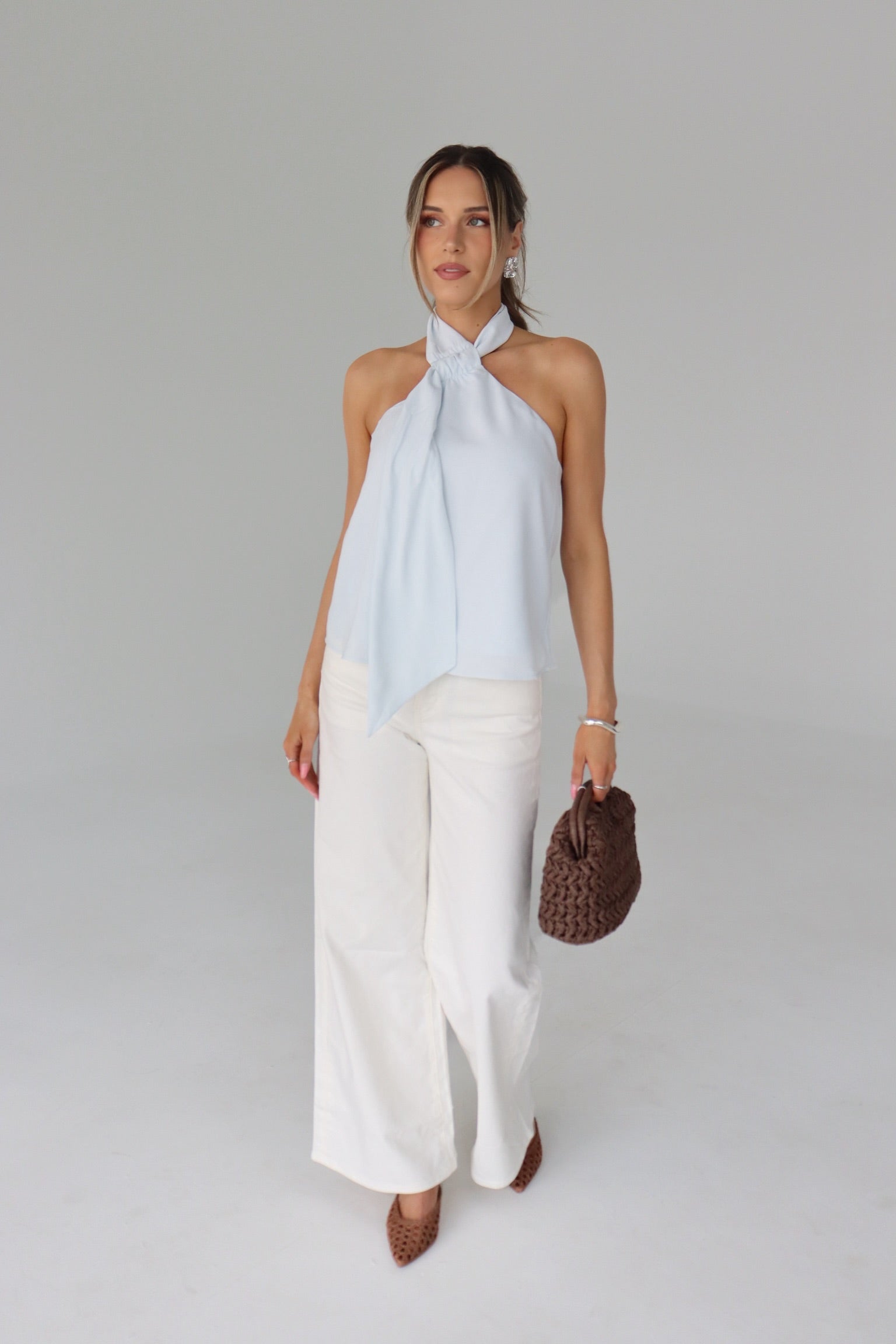 Veia Ice Blue Halter Top