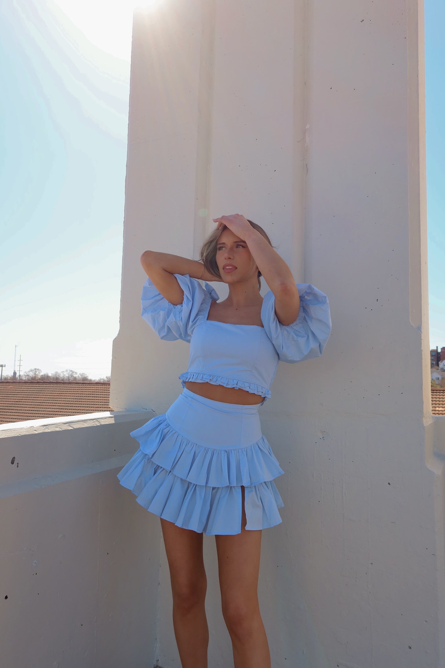 Zoe Puff Sleeve Crop Top And Skirt Set – Madida Clothing