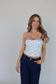 Nellie Baby Blue Floral Top