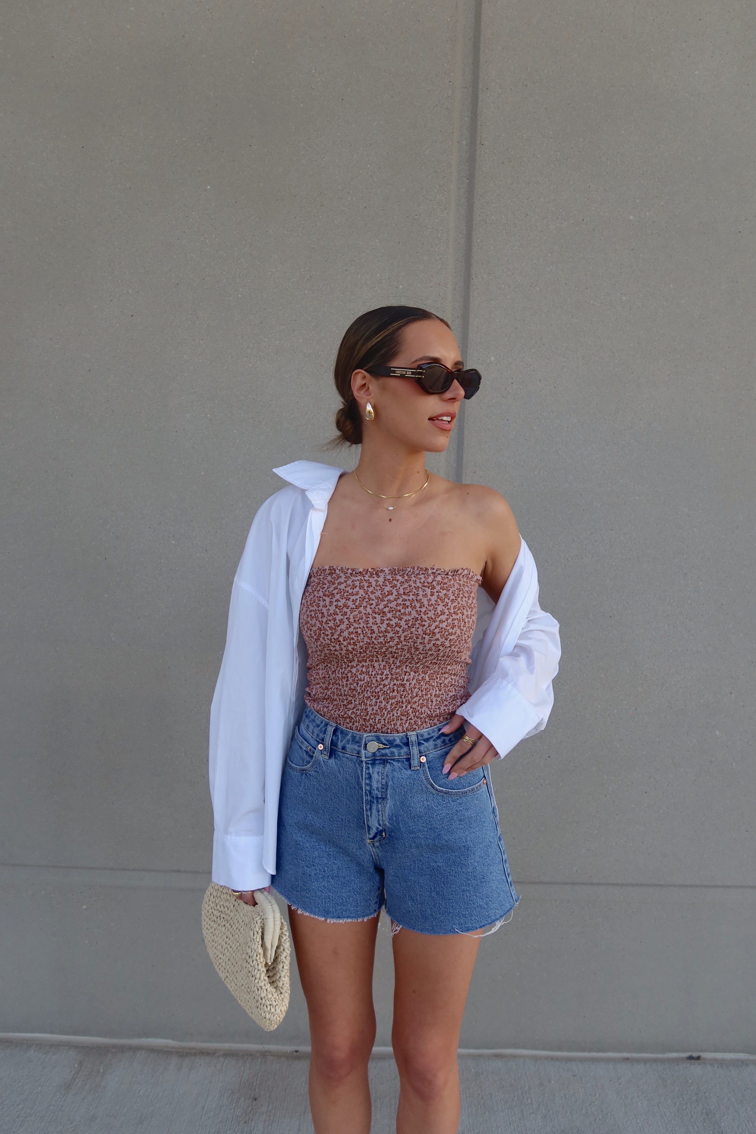 Peach Poppy Smocked Top