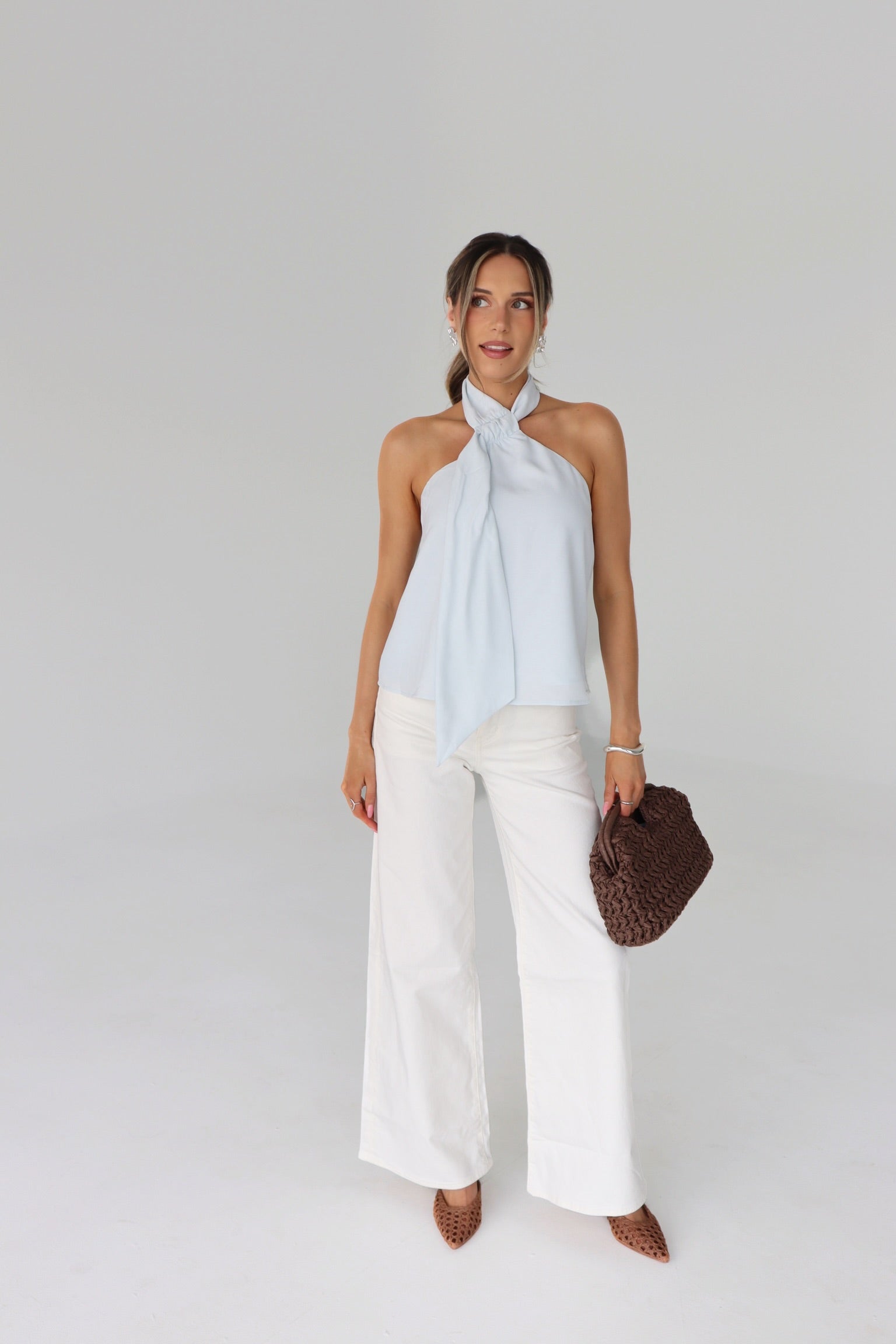 Veia Ice Blue Halter Top