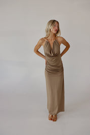 Vienna Midi Dress in Mocha