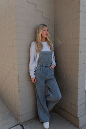 Denim Halter Tie Overalls