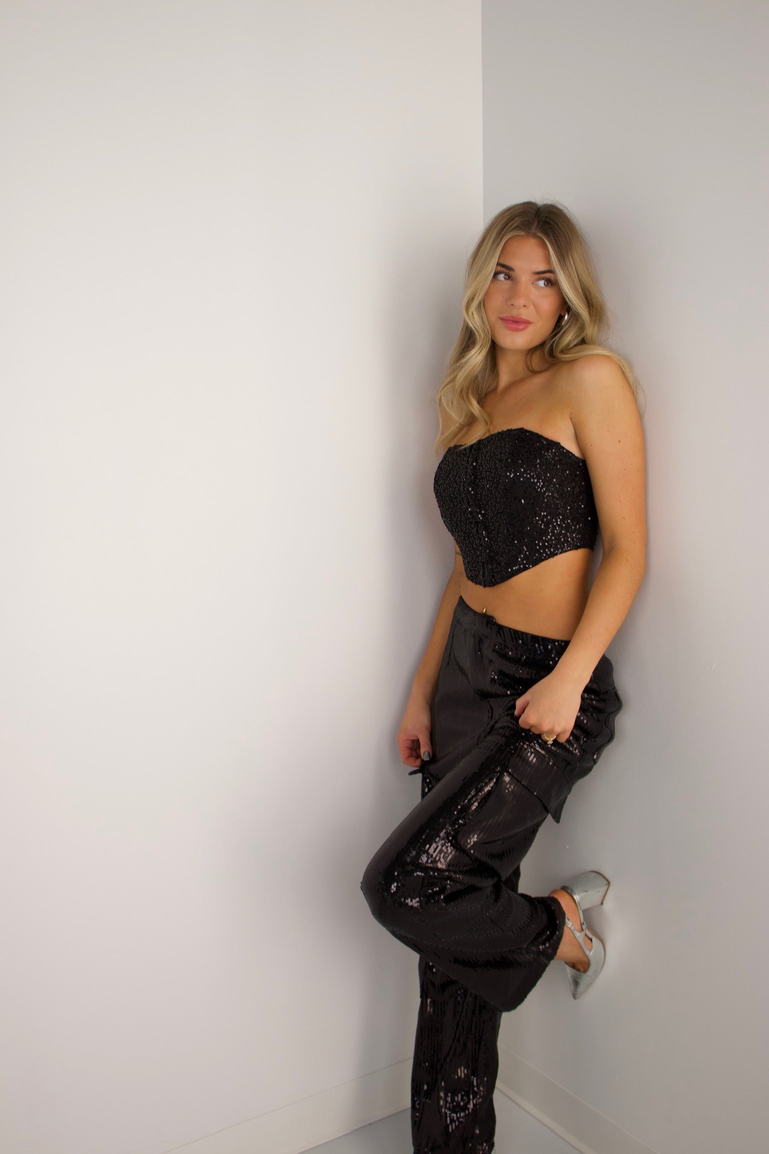 Celeste Sequin Cargo Pants